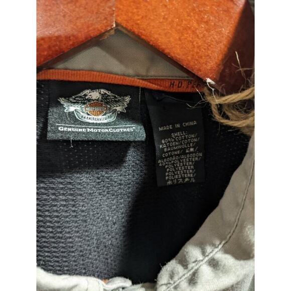 HARLEY-DAVIDSON Men's Mechanic Short Sleeve Button Down Gray Collared Shirt XL - Picture 15 of 15